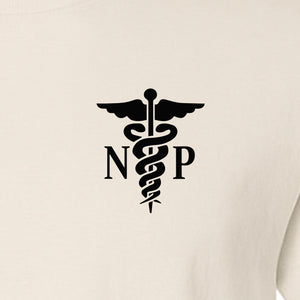 Nurse Practitioner T-Shirt, NP Caduceus Pocket Design for Medical Graduates and Healthcare Workers