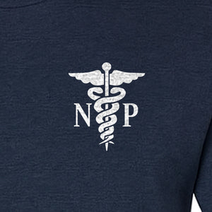Nurse Practitioner T-Shirt, NP Caduceus Pocket Design for Medical Graduates and Healthcare Workers
