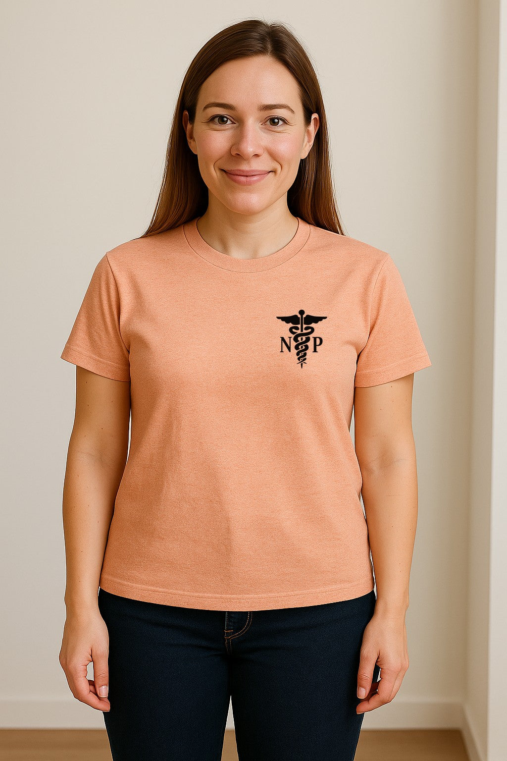 Nurse Practitioner T-Shirt, NP Caduceus Pocket Design for Medical Graduates and Healthcare Workers