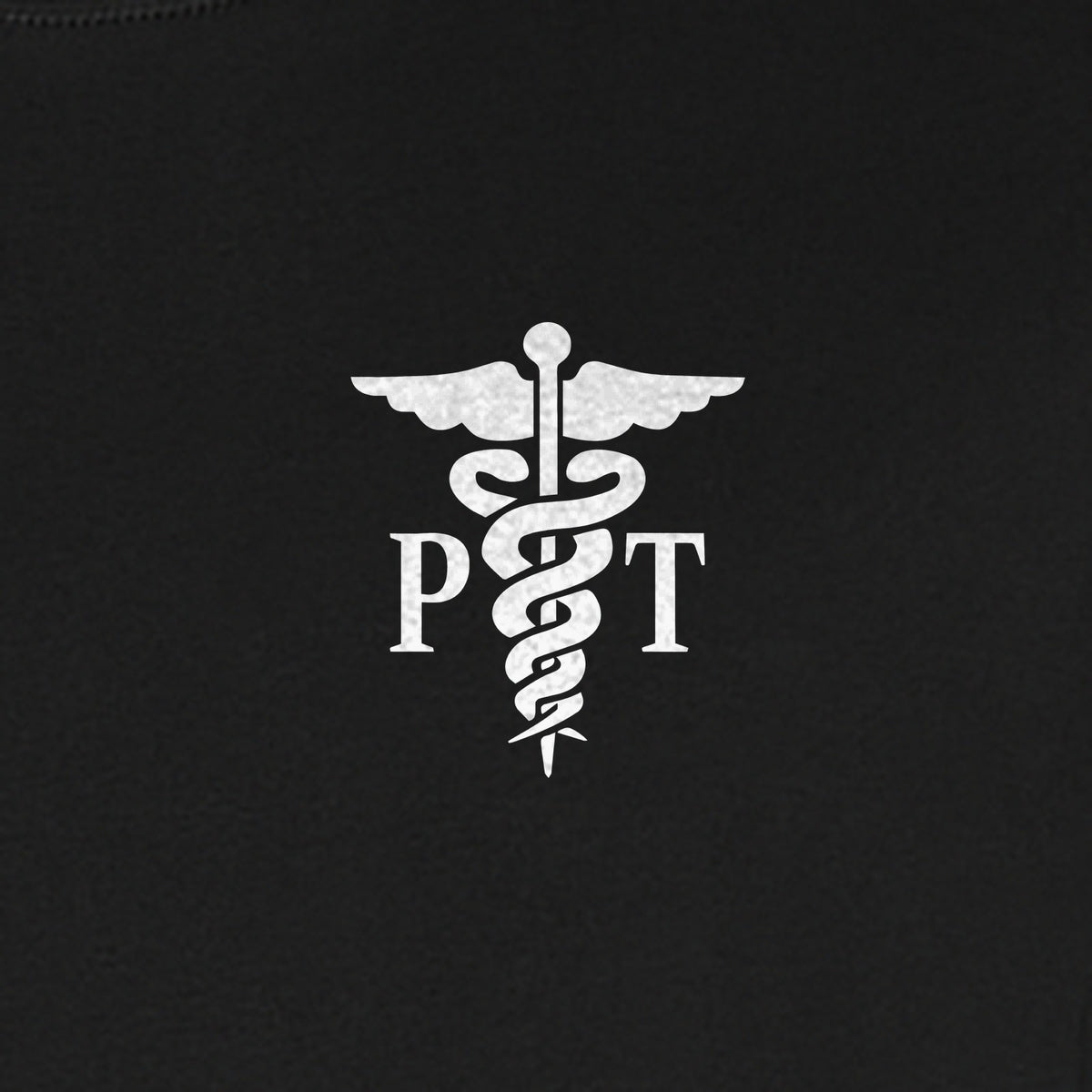 Physical Therapist T-Shirt, Small Left Chest PT Caduceus Design for Therapy Professionals