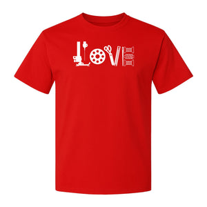 Sewing T-Shirt, Love Machine with Button and Scissors Graphic for Quilters, Seamstresses and Crafters