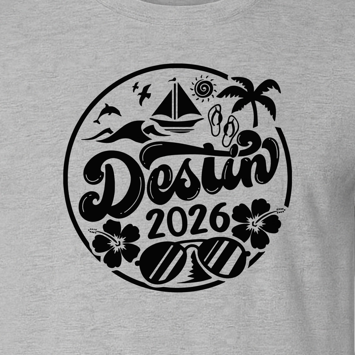 Destin 2026 T-Shirt, Florida Beach Vacation Graphic for Coastal Trip Travelers