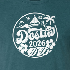 Destin 2026 T-Shirt, Florida Beach Vacation Graphic for Coastal Trip Travelers
