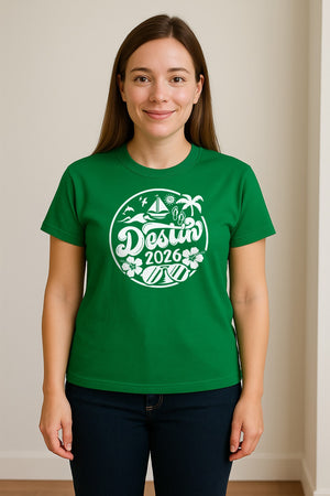 Destin 2026 T-Shirt, Florida Beach Vacation Graphic for Coastal Trip Travelers
