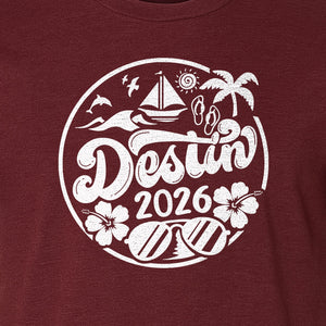 Destin 2026 T-Shirt, Florida Beach Vacation Graphic for Coastal Trip Travelers