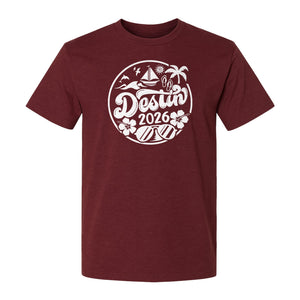 Destin 2026 T-Shirt, Florida Beach Vacation Graphic for Coastal Trip Travelers