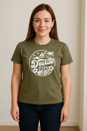 Destin 2026 T-Shirt, Florida Beach Vacation Graphic for Coastal Trip Travelers
