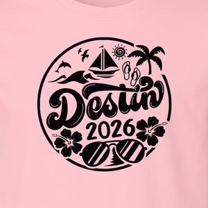 Destin 2026 T-Shirt, Florida Beach Vacation Graphic for Coastal Trip Travelers