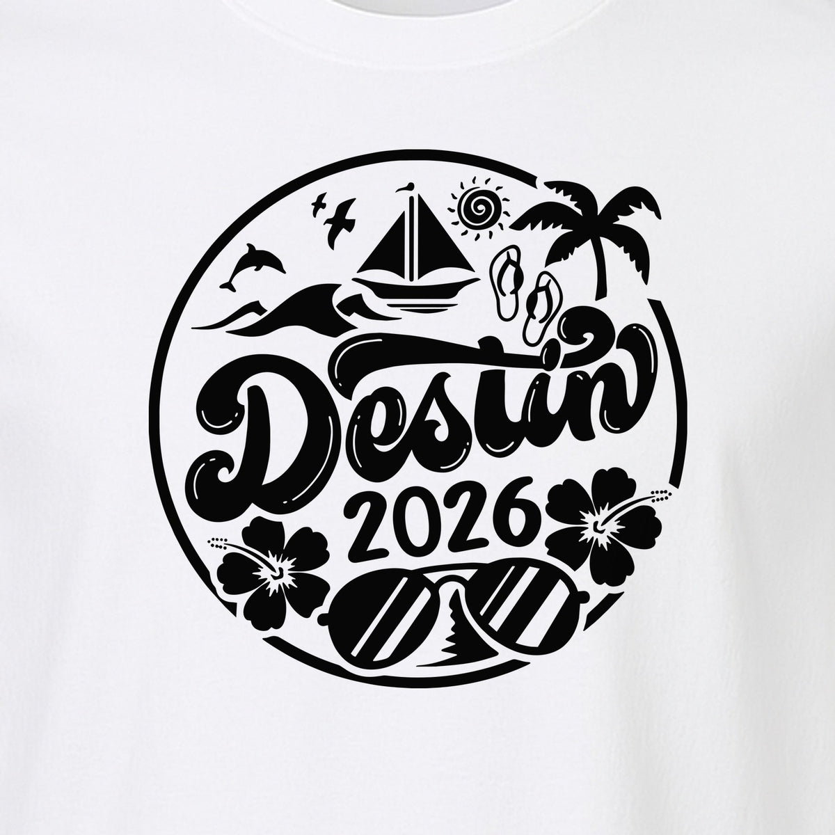 Destin 2026 T-Shirt, Florida Beach Vacation Graphic for Coastal Trip Travelers