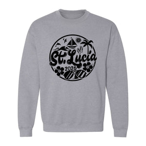 St. Lucia 2026 Sweatshirt, Tropical Beach Vacation Graphic for Island Travel Lovers