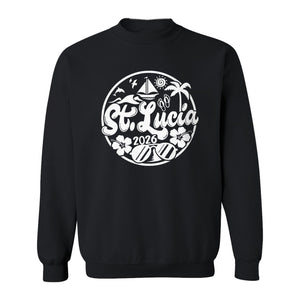 St. Lucia 2026 Sweatshirt, Tropical Beach Vacation Graphic for Island Travel Lovers