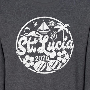 St. Lucia 2026 Sweatshirt, Tropical Beach Vacation Graphic for Island Travel Lovers