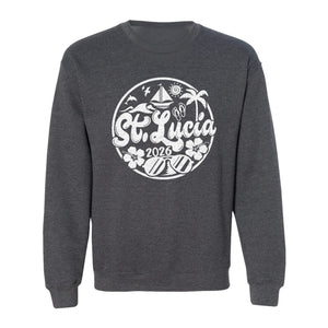 St. Lucia 2026 Sweatshirt, Tropical Beach Vacation Graphic for Island Travel Lovers