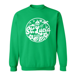 St. Lucia 2026 Sweatshirt, Tropical Beach Vacation Graphic for Island Travel Lovers
