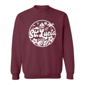 St. Lucia 2026 Sweatshirt, Tropical Beach Vacation Graphic for Island Travel Lovers