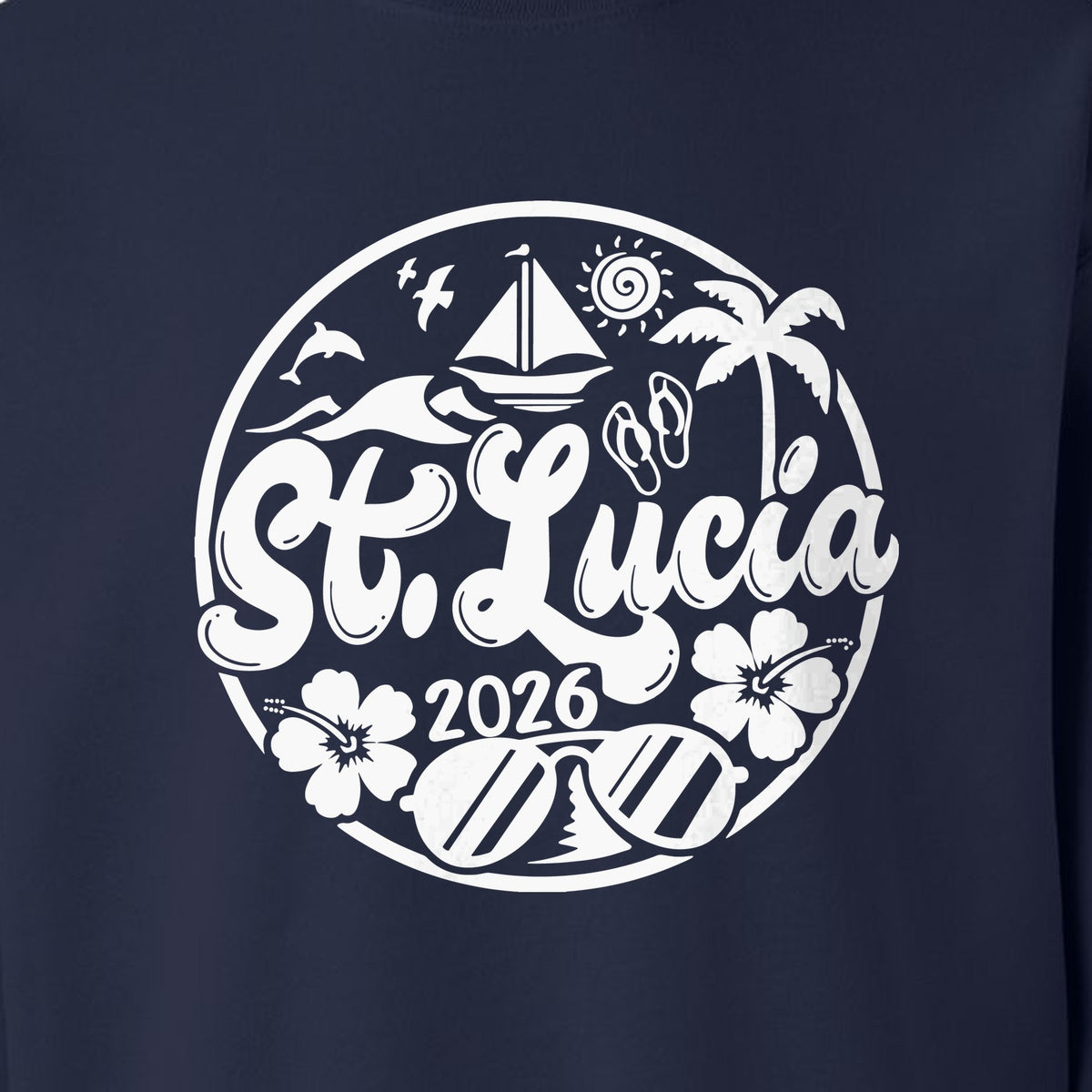 St. Lucia 2026 Sweatshirt, Tropical Beach Vacation Graphic for Island Travel Lovers