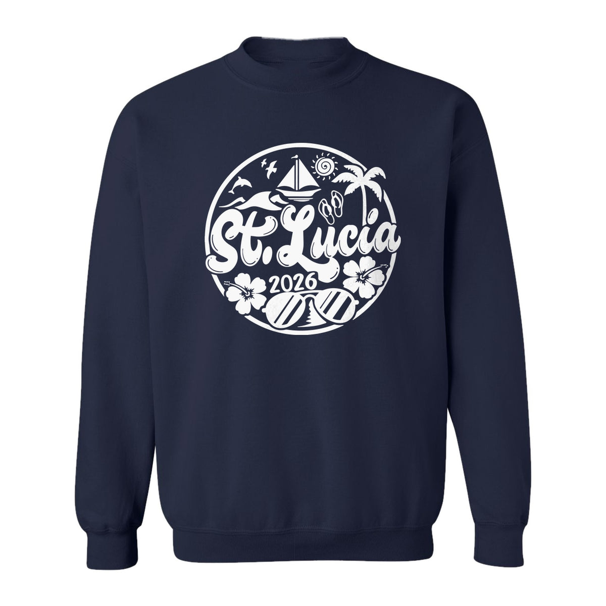 St. Lucia 2026 Sweatshirt, Tropical Beach Vacation Graphic for Island Travel Lovers