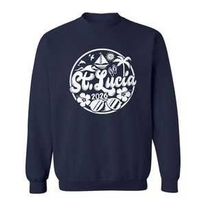 St. Lucia 2026 Sweatshirt, Tropical Beach Vacation Graphic for Island Travel Lovers