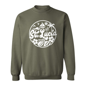 St. Lucia 2026 Sweatshirt, Tropical Beach Vacation Graphic for Island Travel Lovers