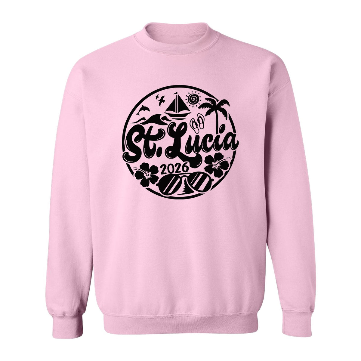 St. Lucia 2026 Sweatshirt, Tropical Beach Vacation Graphic for Island Travel Lovers