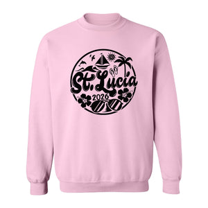 St. Lucia 2026 Sweatshirt, Tropical Beach Vacation Graphic for Island Travel Lovers