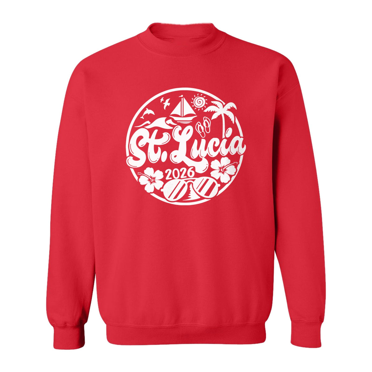 St. Lucia 2026 Sweatshirt, Tropical Beach Vacation Graphic for Island Travel Lovers