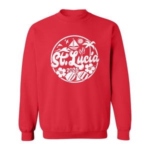 St. Lucia 2026 Sweatshirt, Tropical Beach Vacation Graphic for Island Travel Lovers