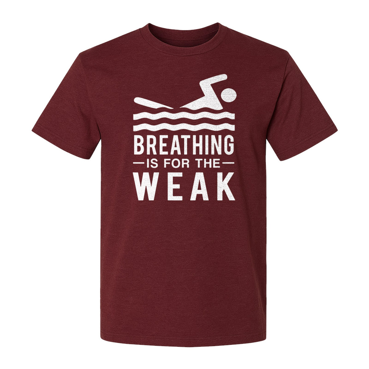 Swimming T-Shirt, Breathing Is For The Weak Swimmer Design for Swim Team and Competition Fans