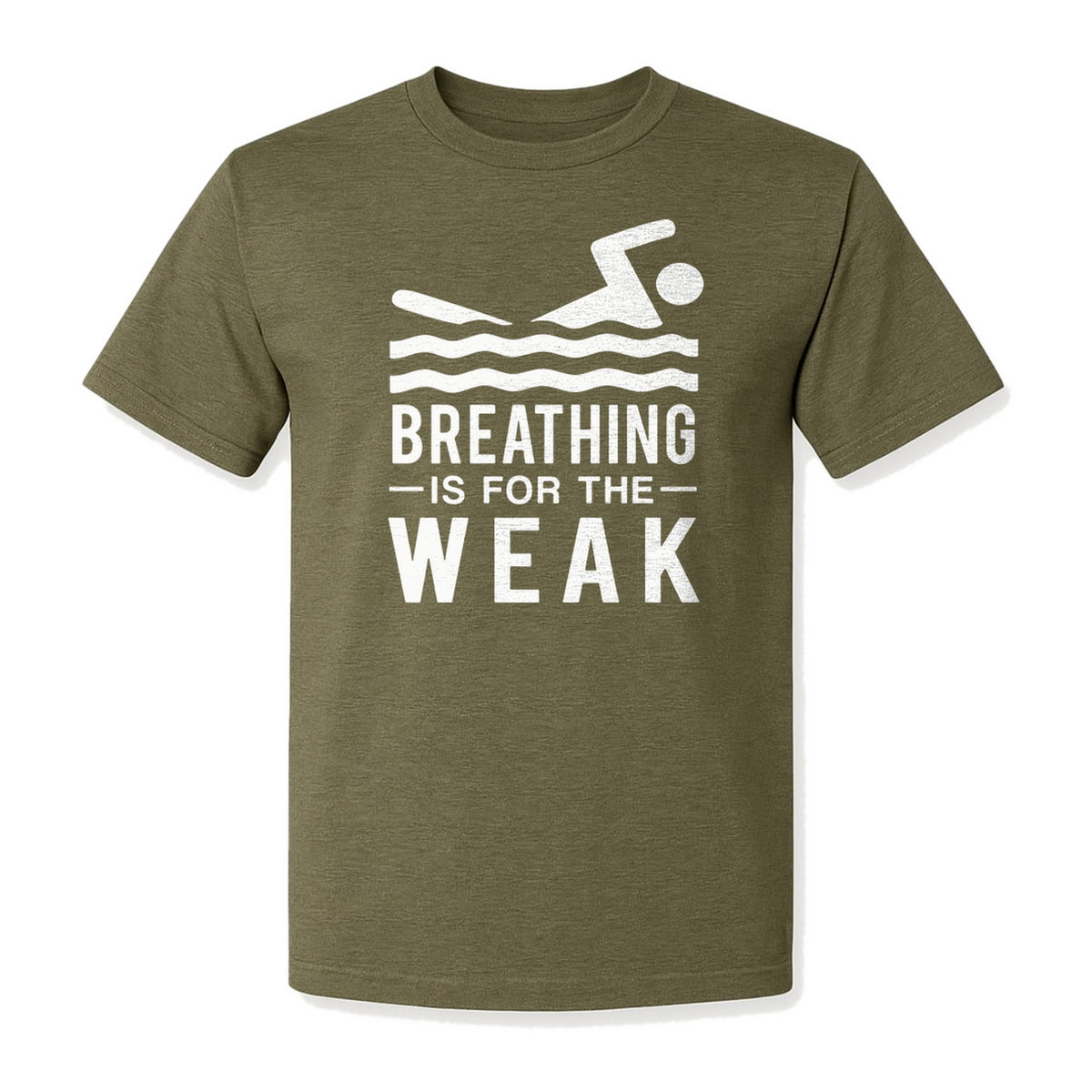 Swimming T-Shirt, Breathing Is For The Weak Swimmer Design for Swim Team and Competition Fans