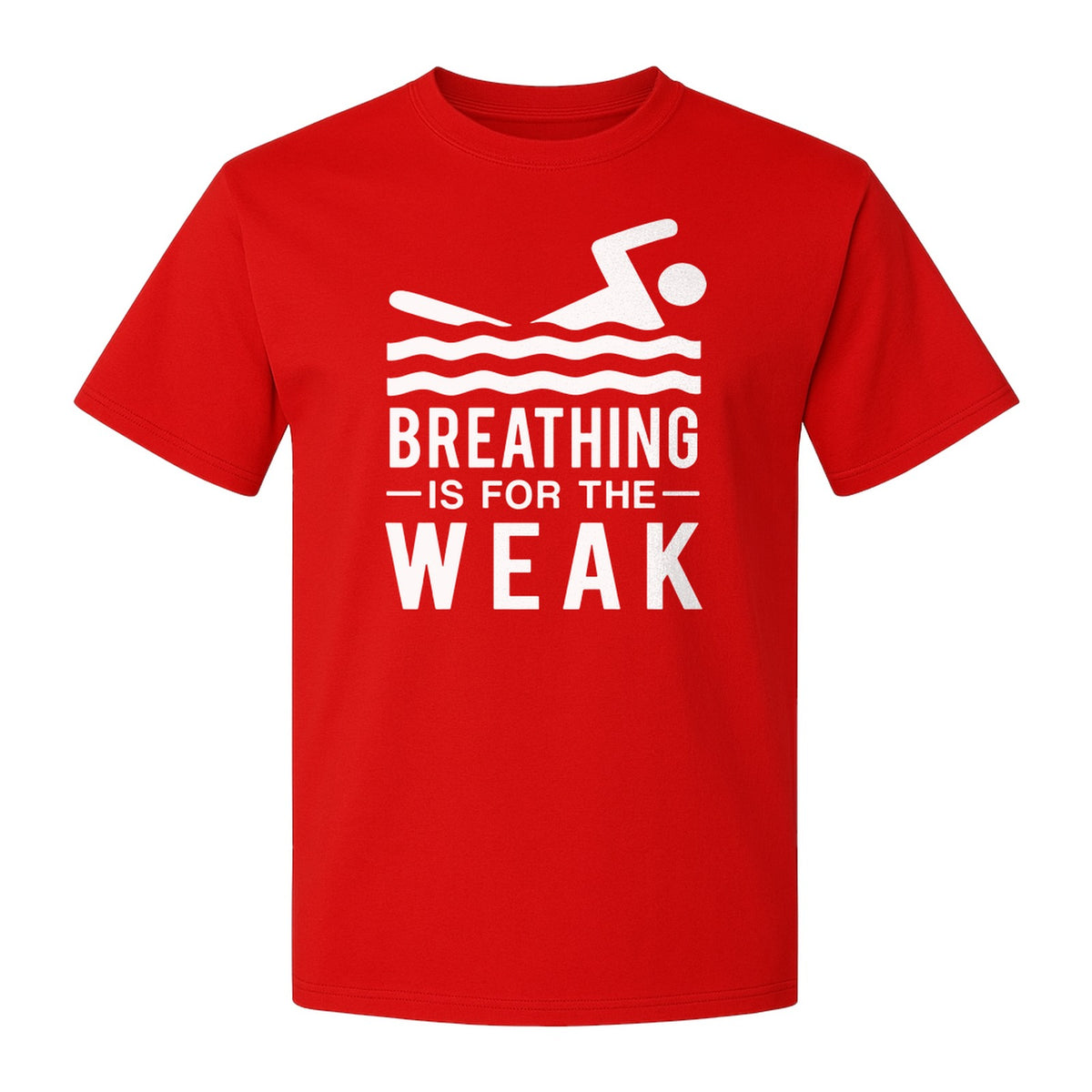 Swimming T-Shirt, Breathing Is For The Weak Swimmer Design for Swim Team and Competition Fans