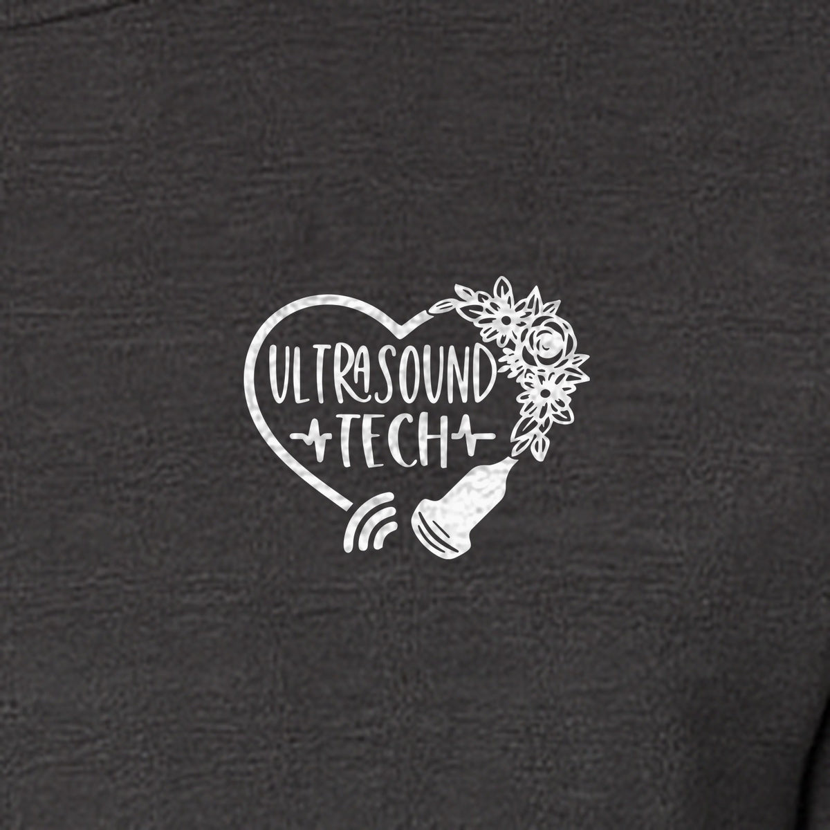 Ultrasound Tech T-Shirt, Small Chest Sonography Design with Floral Probe Line Art for Sonographers