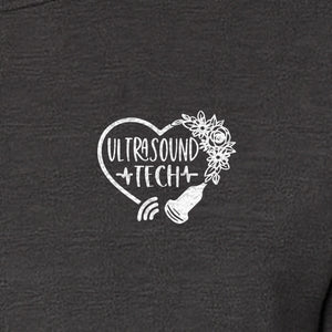 Ultrasound Tech T-Shirt, Small Chest Sonography Design with Floral Probe Line Art for Sonographers