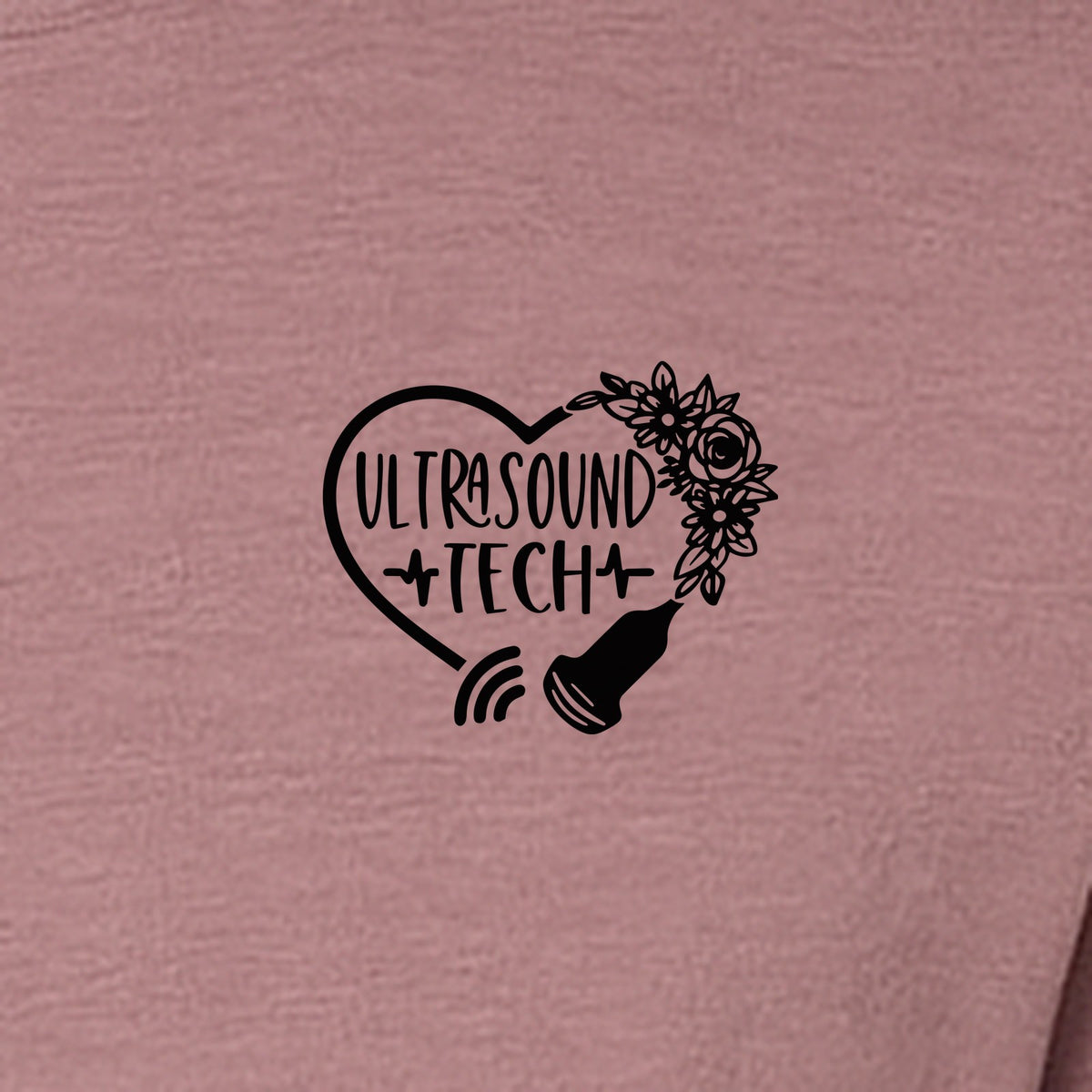 Ultrasound Tech T-Shirt, Small Chest Sonography Design with Floral Probe Line Art for Sonographers