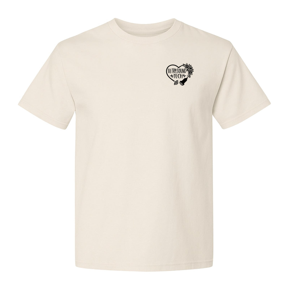 Ultrasound Tech T-Shirt, Small Chest Sonography Design with Floral Probe Line Art for Sonographers