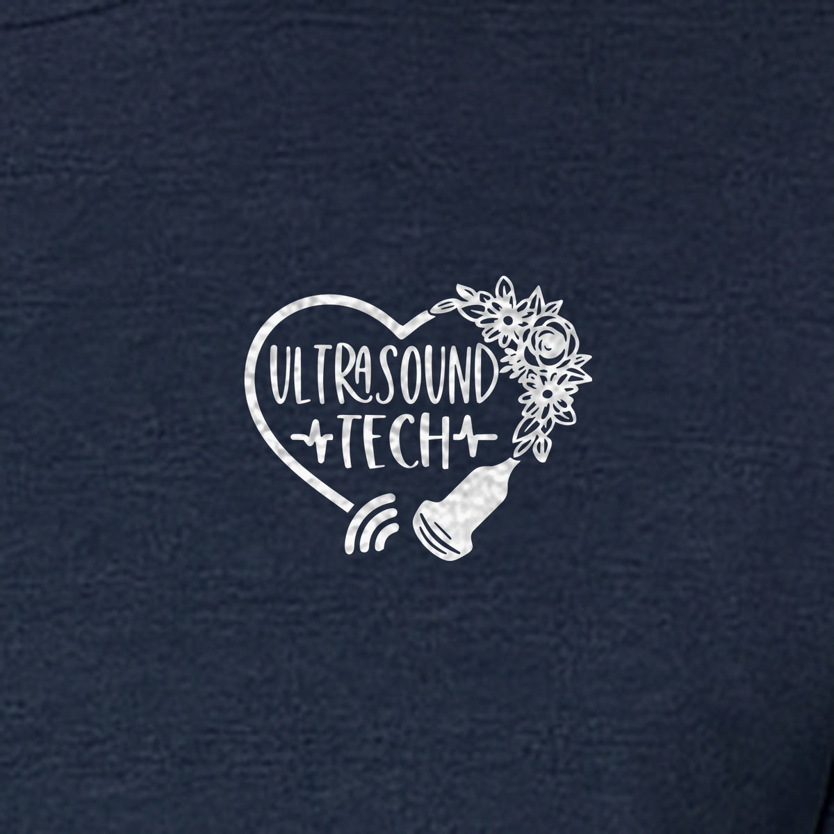 Ultrasound Tech T-Shirt, Small Chest Sonography Design with Floral Probe Line Art for Sonographers