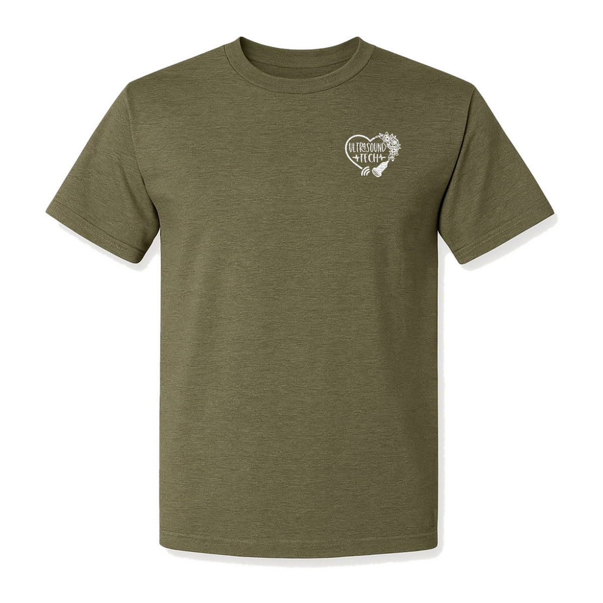 Ultrasound Tech T-Shirt, Small Chest Sonography Design with Floral Probe Line Art for Sonographers