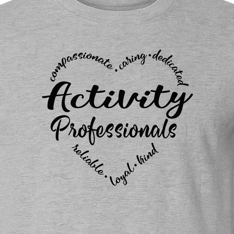 Activity Coordinator T-Shirt, Inspirational Workplace Gift for Senior Living Program Staff and Directors