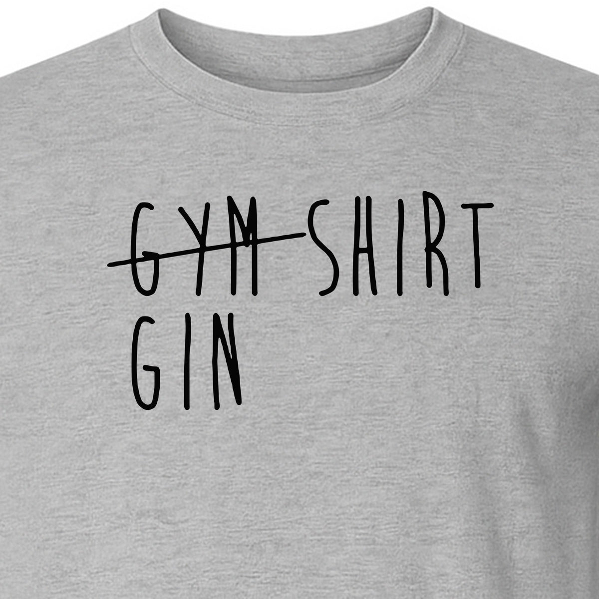 Gin T-Shirt, Crossed-Out Gym Drinking Humor Design for Cocktail Fans and Bar Parties