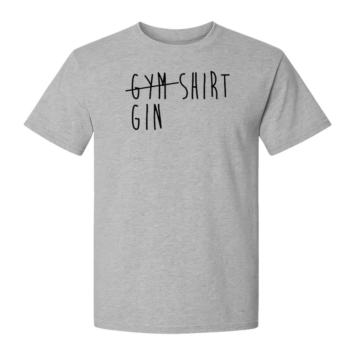 Gin T-Shirt, Crossed-Out Gym Drinking Humor Design for Cocktail Fans and Bar Parties