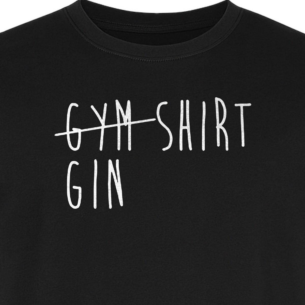 Gin T-Shirt, Crossed-Out Gym Drinking Humor Design for Cocktail Fans and Bar Parties
