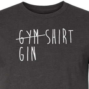 Gin T-Shirt, Crossed-Out Gym Drinking Humor Design for Cocktail Fans and Bar Parties
