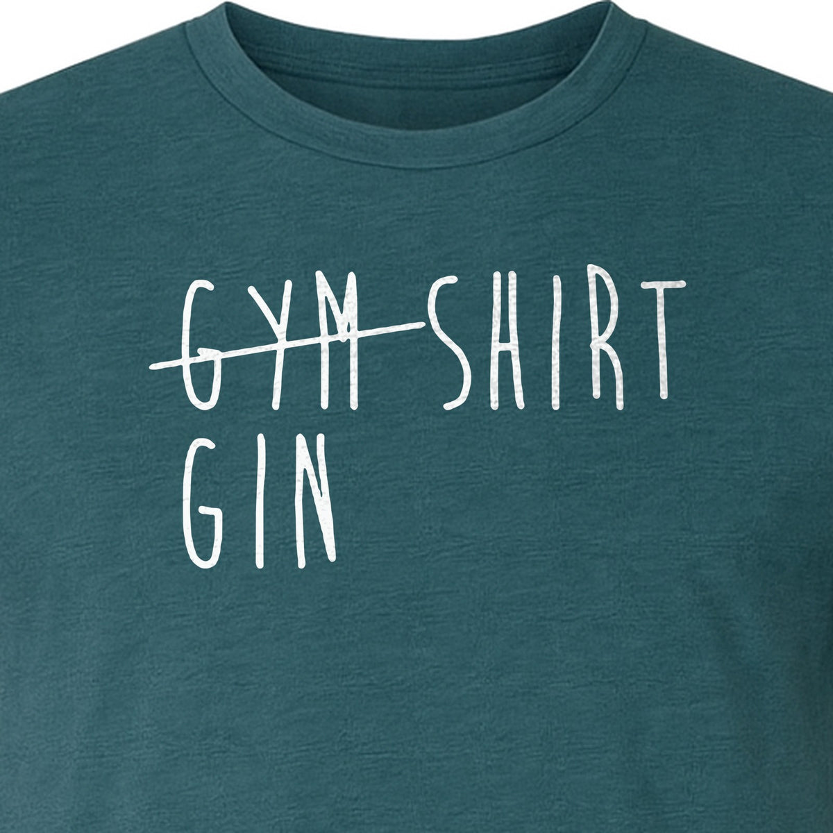 Gin T-Shirt, Crossed-Out Gym Drinking Humor Design for Cocktail Fans and Bar Parties