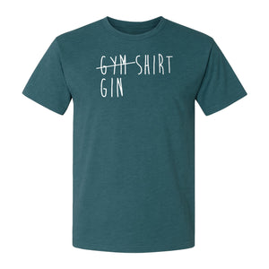Gin T-Shirt, Crossed-Out Gym Drinking Humor Design for Cocktail Fans and Bar Parties