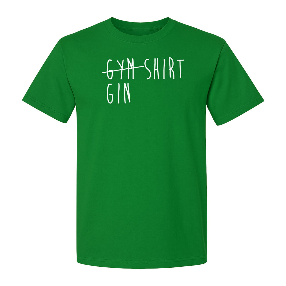 Gin T-Shirt, Crossed-Out Gym Drinking Humor Design for Cocktail Fans and Bar Parties