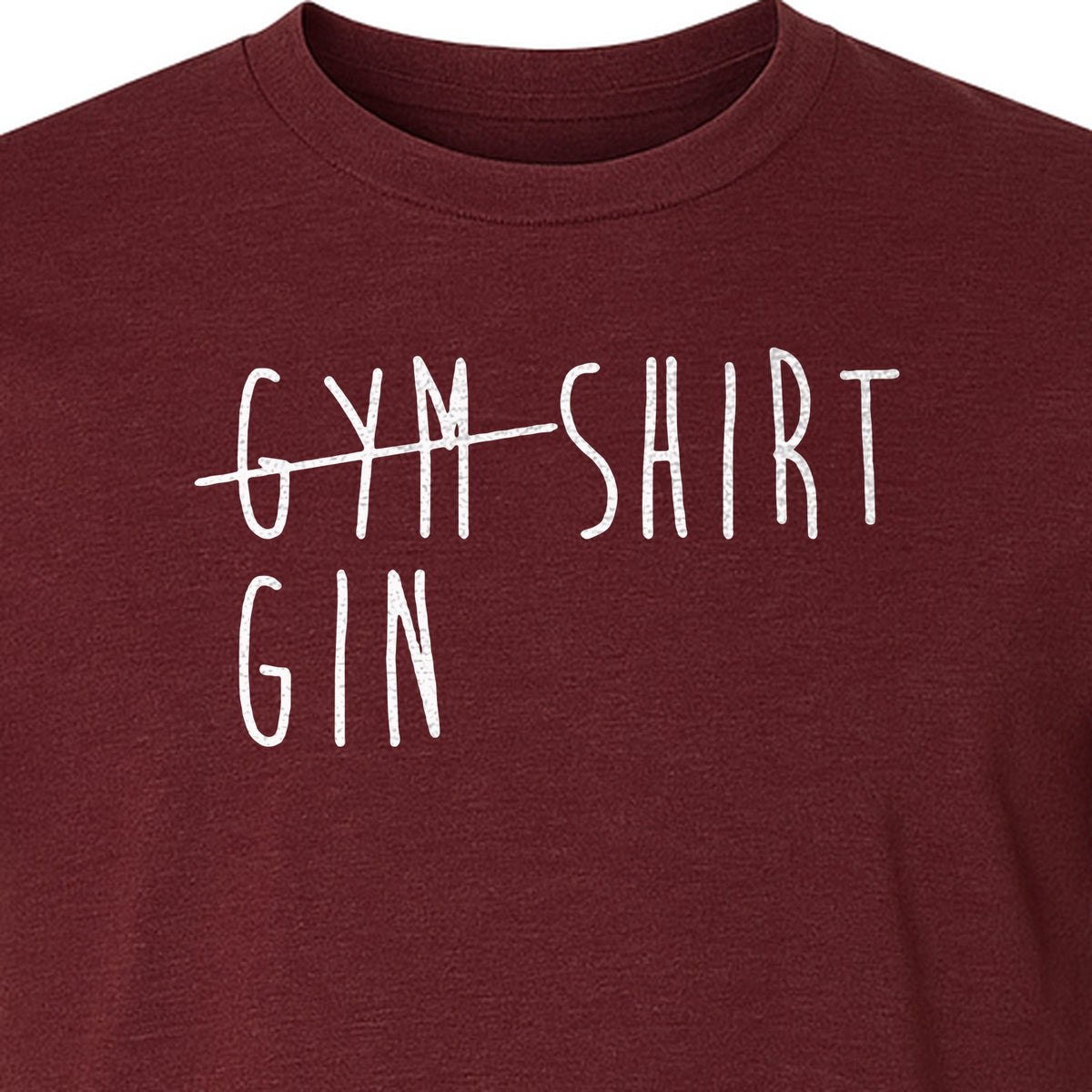 Gin T-Shirt, Crossed-Out Gym Drinking Humor Design for Cocktail Fans and Bar Parties
