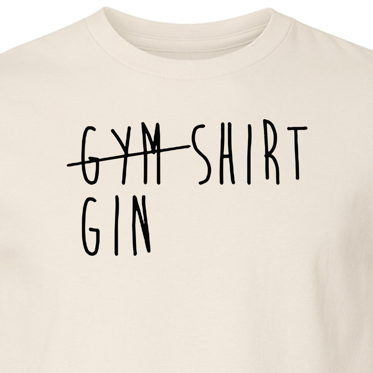 Gin T-Shirt, Crossed-Out Gym Drinking Humor Design for Cocktail Fans and Bar Parties