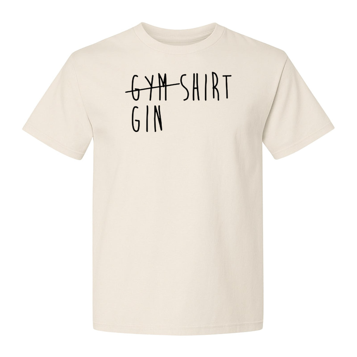 Gin T-Shirt, Crossed-Out Gym Drinking Humor Design for Cocktail Fans and Bar Parties