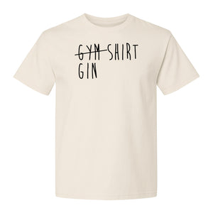 Gin T-Shirt, Crossed-Out Gym Drinking Humor Design for Cocktail Fans and Bar Parties