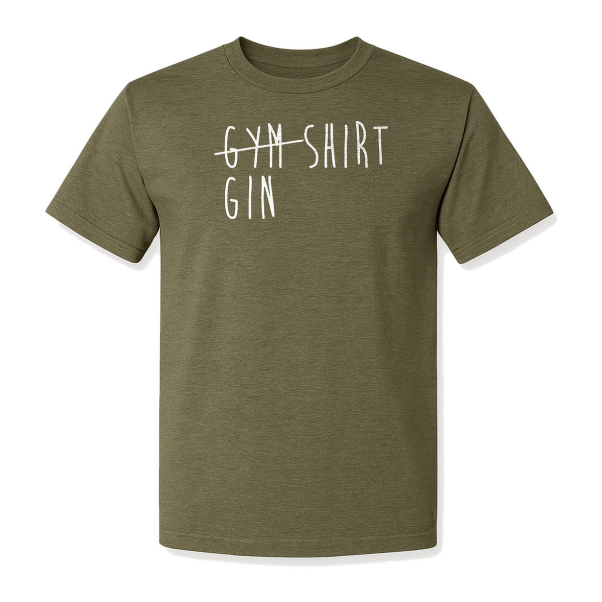 Gin T-Shirt, Crossed-Out Gym Drinking Humor Design for Cocktail Fans and Bar Parties