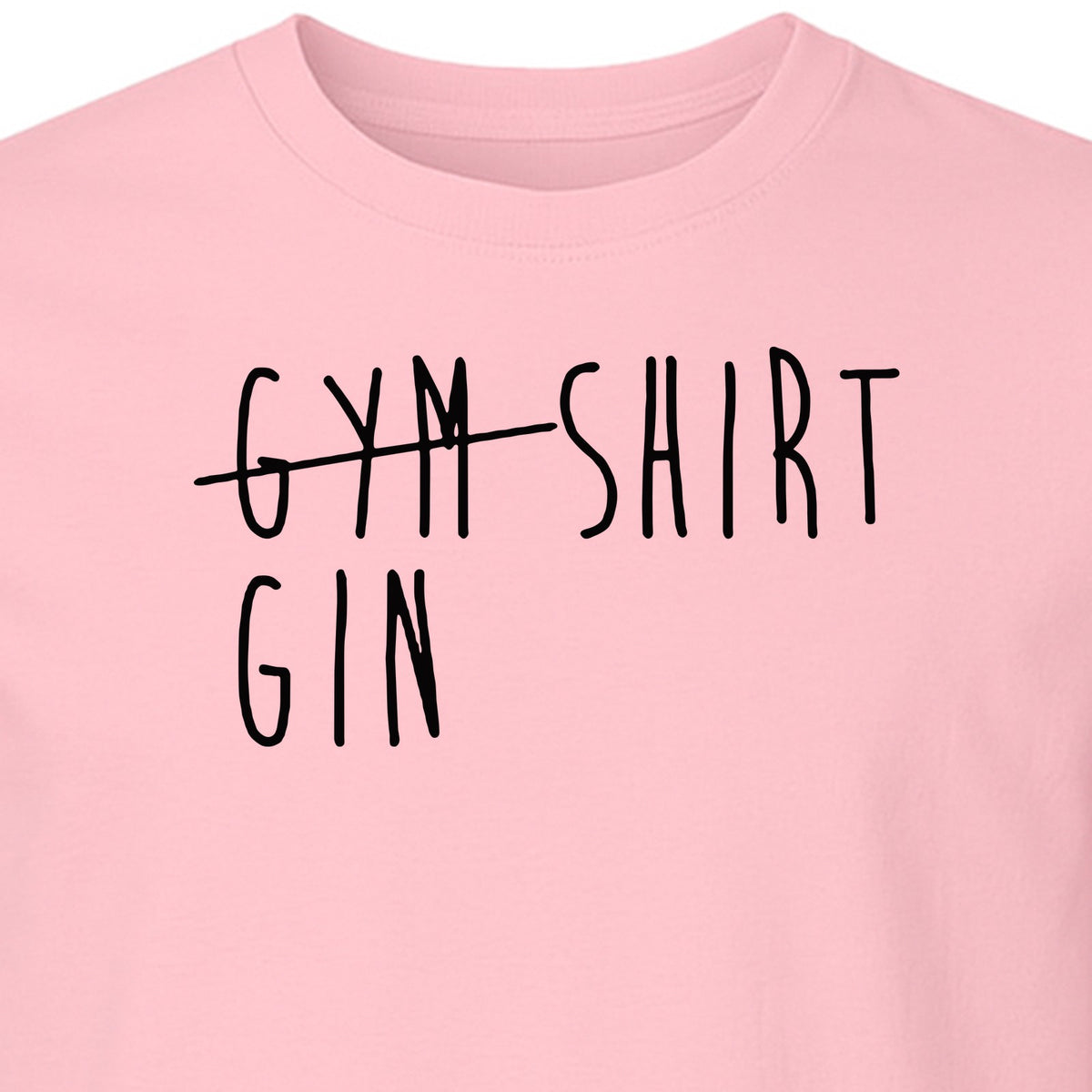 Gin T-Shirt, Crossed-Out Gym Drinking Humor Design for Cocktail Fans and Bar Parties